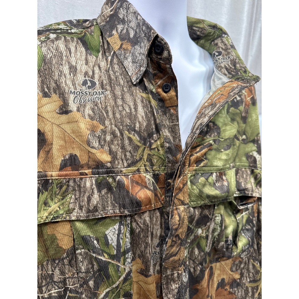 RedHead Mens 2XL Mossy Oak Obsession Camo Short Sleeve Ventilated Hunting Shirt - Picture 3 of 6